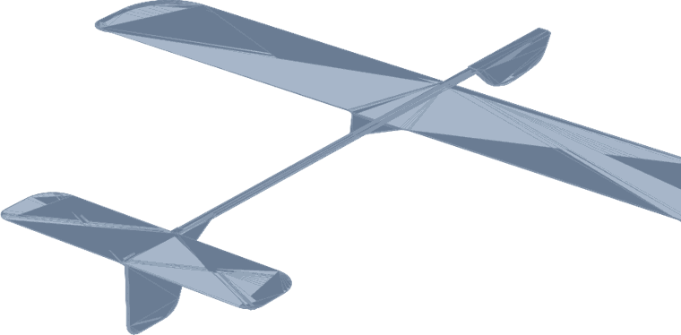 Balsa glider modeled in SolidWorks